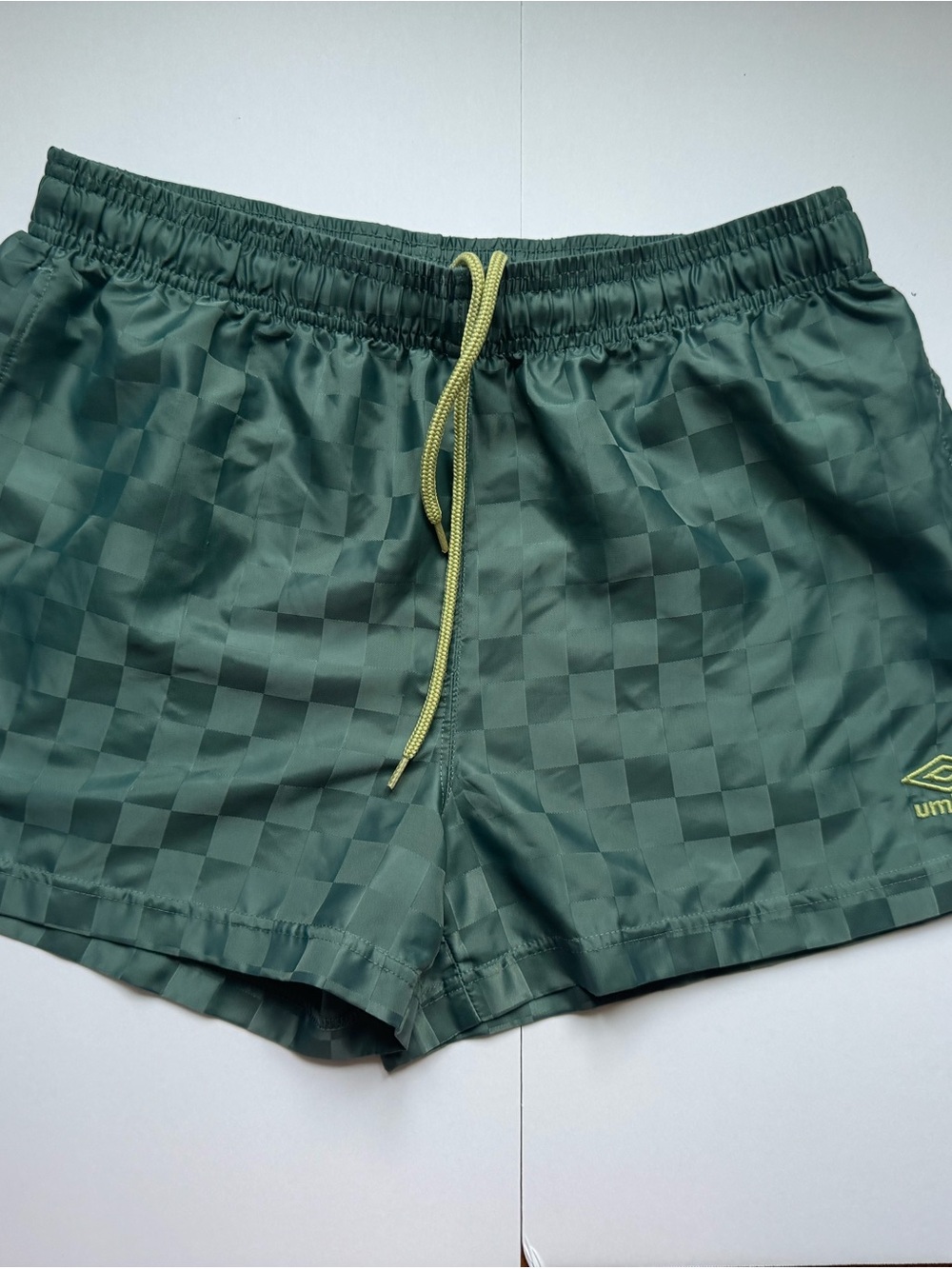 Umbro Green Checkerboard Men’s Athletic Shorts